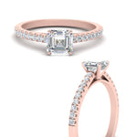 Load image into Gallery viewer, Asscher Cut Lab diamond Petite Engagement Rings 14K Rose Gold | Cuts &amp; Carat
