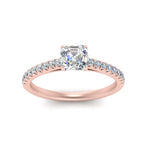 Load image into Gallery viewer, Asscher Cut Lab diamond Petite Engagement Rings 14K Rose Gold | Cuts &amp; Carat

