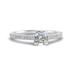 Load image into Gallery viewer, Asscher Cut Lab diamond Petite Engagement Rings 14K White Gold | Cuts &amp; Carat
