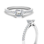 Load image into Gallery viewer, Asscher Cut Lab diamond Petite Engagement Rings 14K White Gold | Cuts &amp; Carat
