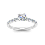 Load image into Gallery viewer, Asscher Cut Lab diamond Petite Engagement Rings 14K White Gold | Cuts &amp; Carat
