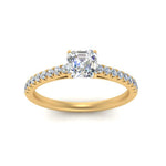 Load image into Gallery viewer, Asscher Cut Lab diamond Petite Engagement Rings 14K Yellow Gold | Cuts &amp; Carat
