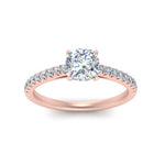 Load image into Gallery viewer, Cushion Cut Lab diamond Petite Engagement Rings 14K Rose Gold | Cuts &amp; Carat
