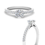 Load image into Gallery viewer, Cushion Cut Lab diamond Petite Engagement Rings 14K White Gold | Cuts &amp; Carat
