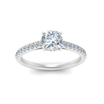 Load image into Gallery viewer, Cushion Cut Lab diamond Petite Engagement Rings 14K White Gold | Cuts &amp; Carat
