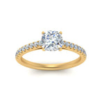 Load image into Gallery viewer, Cushion Cut Lab diamond Petite Engagement Rings 14K Yellow Gold | Cuts &amp; Carat
