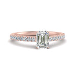Load image into Gallery viewer, Emerald Cut Lab diamond Petite Engagement Rings 14K Rose Gold | Cuts &amp; Carat
