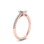 Load image into Gallery viewer, Emerald Cut Lab diamond Petite Engagement Rings 14K Rose Gold | Cuts &amp; Carat
