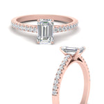 Load image into Gallery viewer, Emerald Cut Lab diamond Petite Engagement Rings 14K Rose Gold | Cuts &amp; Carat
