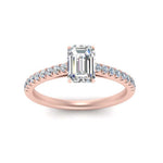 Load image into Gallery viewer, Emerald Cut Lab diamond Petite Engagement Rings 14K Rose Gold | Cuts &amp; Carat
