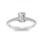 Load image into Gallery viewer, Emerald Cut Lab diamond Petite Engagement Rings 14K White Gold | Cuts &amp; Carat
