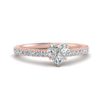 Load image into Gallery viewer, Heart Shaped Lab diamond Petite Engagement Rings 14K Rose Gold | Cuts &amp; Carat
