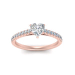 Load image into Gallery viewer, Heart Shaped Lab diamond Petite Engagement Rings 14K Rose Gold | Cuts &amp; Carat
