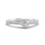 Load image into Gallery viewer, Heart Shaped Lab diamond Petite Engagement Rings 14K White Gold | Cuts &amp; Carat

