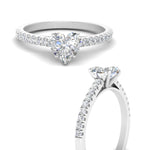 Load image into Gallery viewer, Heart Shaped Lab diamond Petite Engagement Rings 14K White Gold | Cuts &amp; Carat
