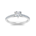 Load image into Gallery viewer, Heart Shaped Lab diamond Petite Engagement Rings 14K White Gold | Cuts &amp; Carat
