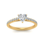 Load image into Gallery viewer, Heart Shaped Lab diamond Petite Engagement Rings 14K Yellow Gold | Cuts &amp; Carat
