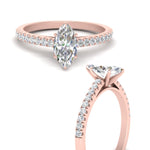 Load image into Gallery viewer, Marquise Cut Lab diamond Petite Engagement Rings 14K Rose Gold | Cuts &amp; Carat
