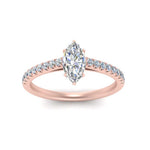 Load image into Gallery viewer, Marquise Cut Lab diamond Petite Engagement Rings 14K Rose Gold | Cuts &amp; Carat
