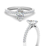 Load image into Gallery viewer, Marquise Cut Lab diamond Petite Engagement Rings 14K White Gold | Cuts &amp; Carat
