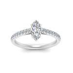 Load image into Gallery viewer, Marquise Cut Lab diamond Petite Engagement Rings 14K White Gold | Cuts &amp; Carat
