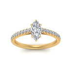 Load image into Gallery viewer, Marquise Cut Lab diamond Petite Engagement Rings 14K Yellow Gold | Cuts &amp; Carat

