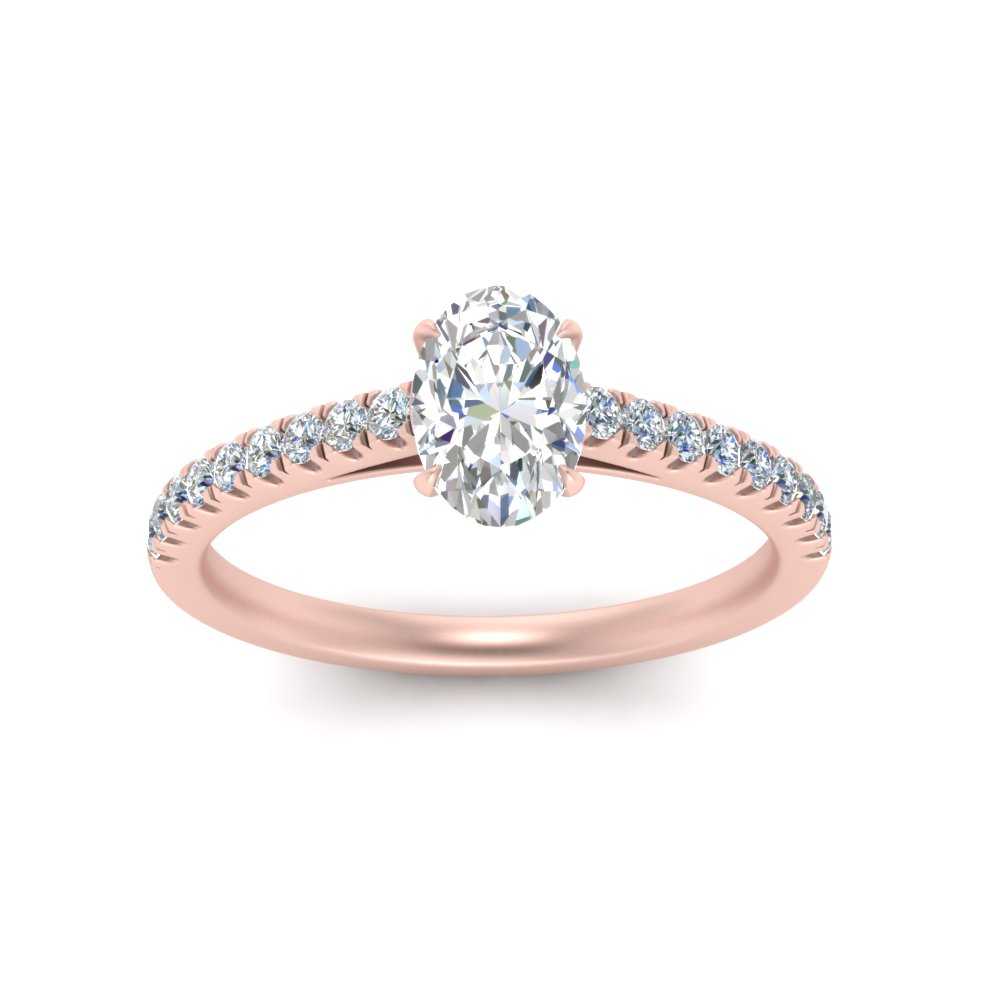 Lab diamond U Prong Engagement Rings 14K Gold