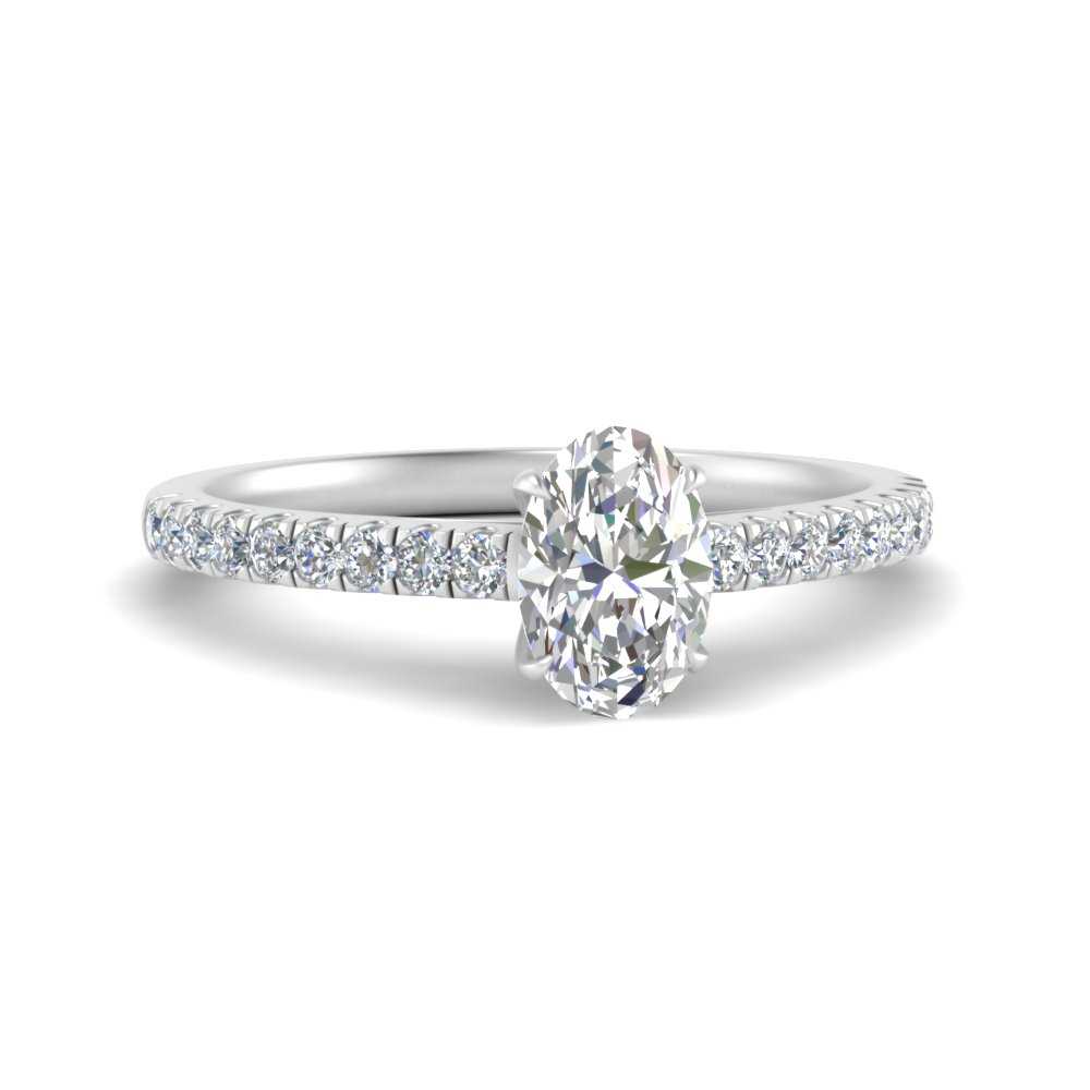 Lab diamond U Prong Engagement Rings 14K Gold