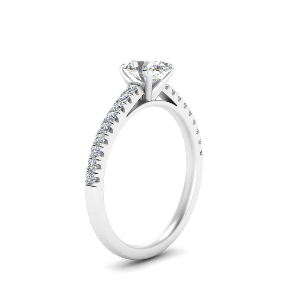 Lab diamond U Prong Engagement Rings 14K Gold