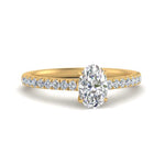 Load image into Gallery viewer, Lab diamond U Prong Engagement Rings 14K Gold
