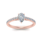 Load image into Gallery viewer, Pear Shaped Lab diamond Petite Engagement Rings 14K Rose Gold | Cuts &amp; Carat
