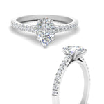 Load image into Gallery viewer, Pear Shaped Lab diamond Petite Engagement Rings 14K White Gold | Cuts &amp; Carat
