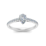 Load image into Gallery viewer, Pear Shaped Lab diamond Petite Engagement Rings 14K White Gold | Cuts &amp; Carat
