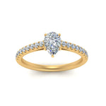 Load image into Gallery viewer, Pear Shaped Lab diamond Petite Engagement Rings 14K Yellow Gold | Cuts &amp; Carat
