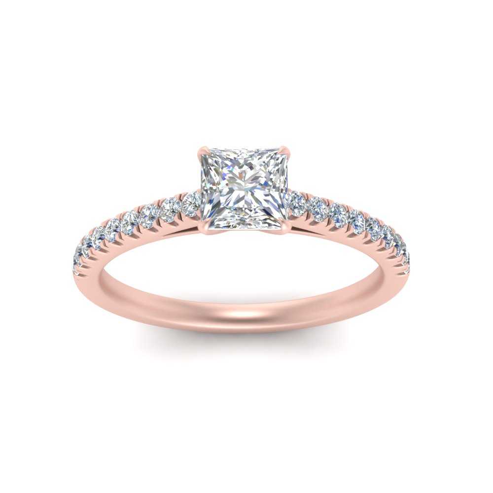 Lab diamond U Prong Engagement Rings 14K Gold