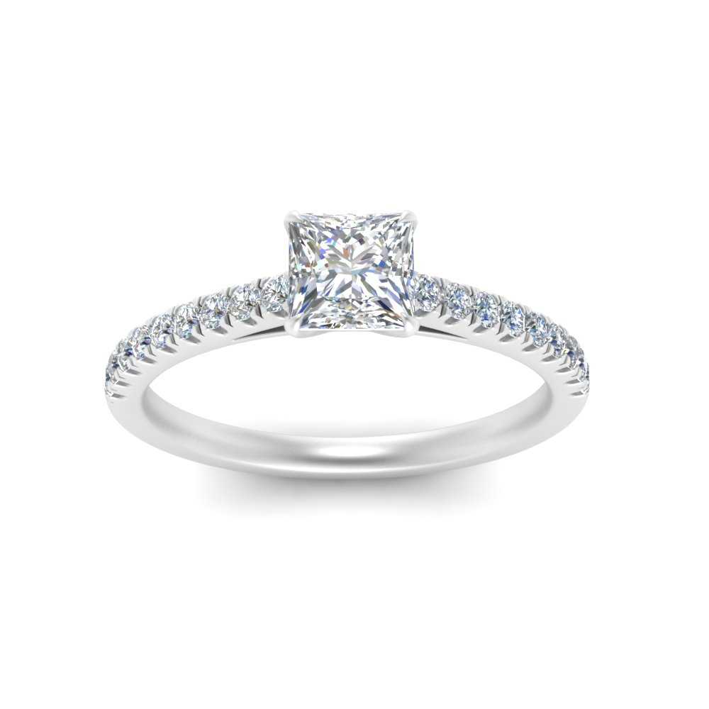Lab diamond U Prong Engagement Rings 14K Gold