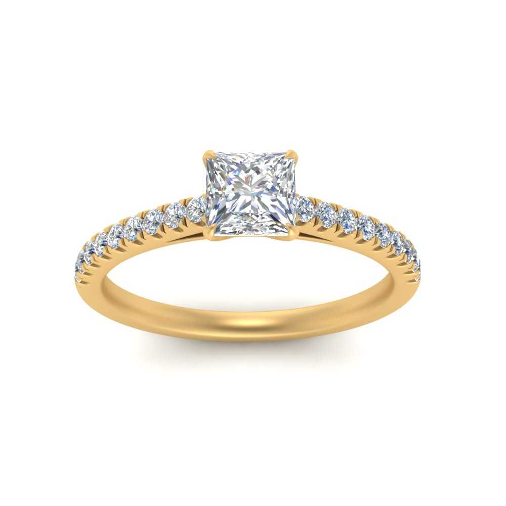 Lab diamond U Prong Engagement Rings 14K Gold