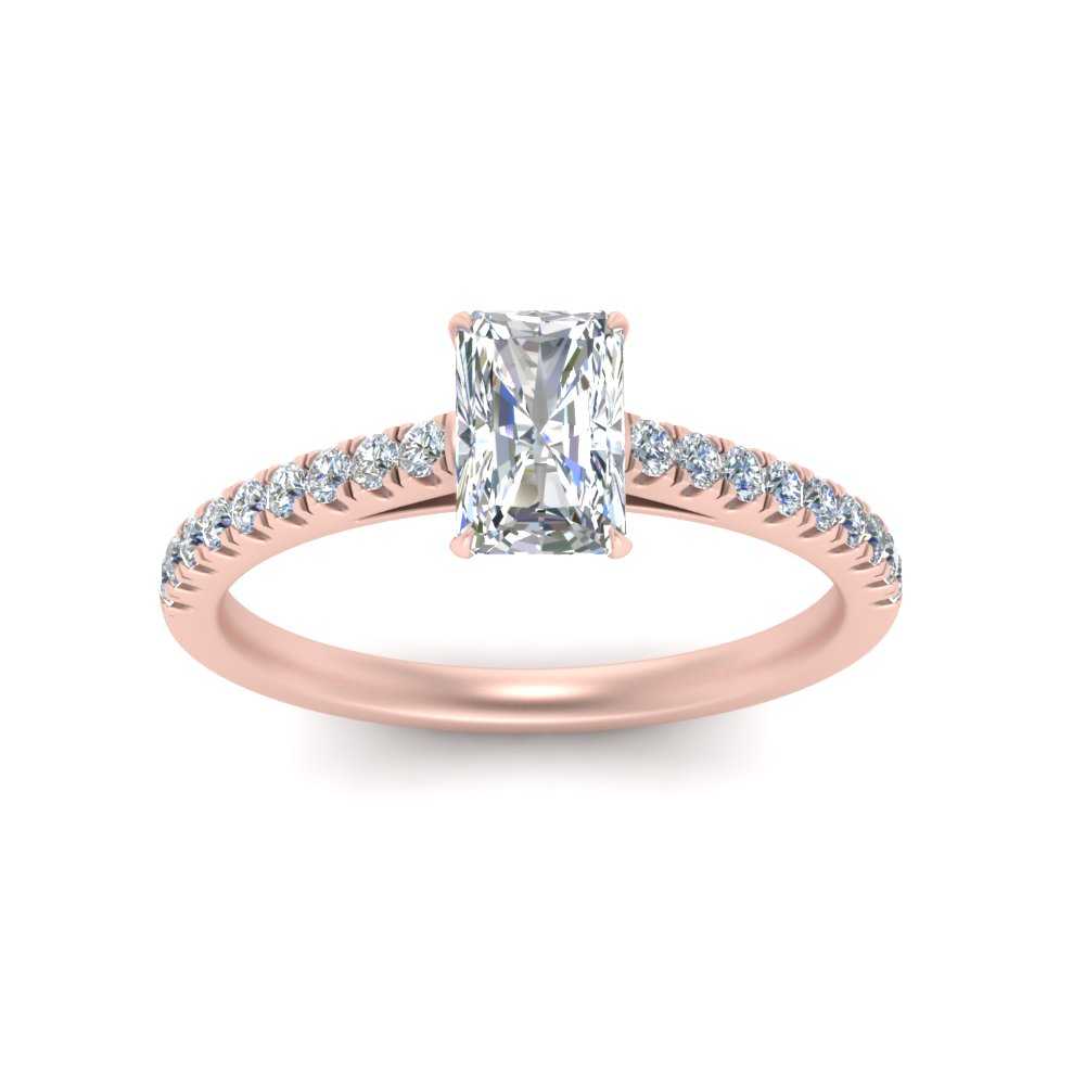 Lab diamond U Prong Engagement Rings 14K Gold