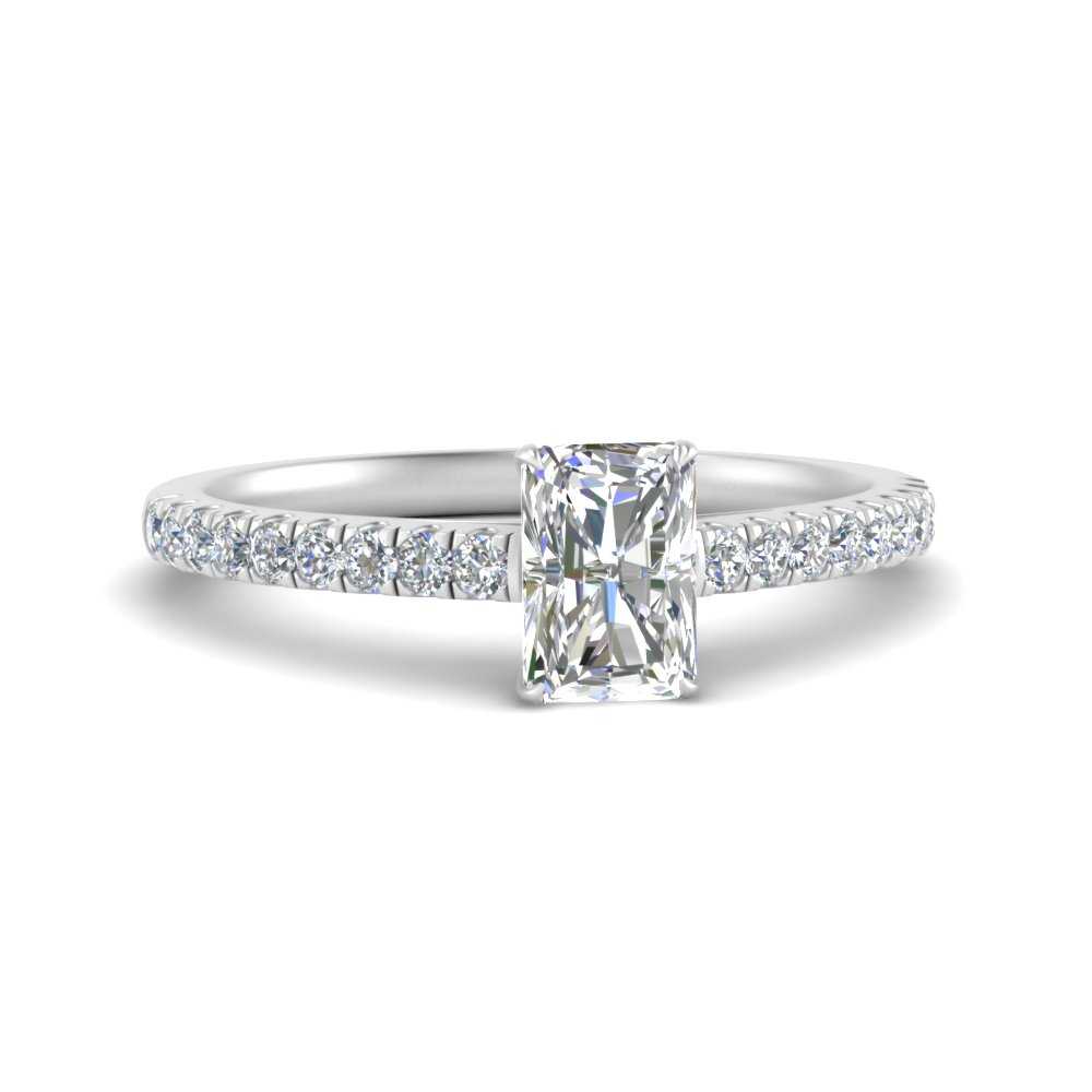 Lab diamond U Prong Engagement Rings 14K Gold
