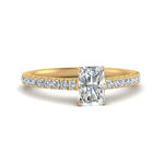 Load image into Gallery viewer, Lab diamond U Prong Engagement Rings 14K Gold
