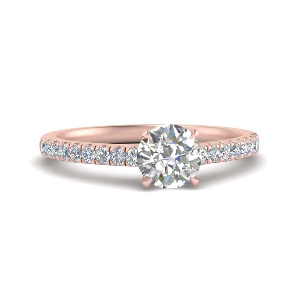 Lab diamond U Prong Engagement Rings 14K Gold