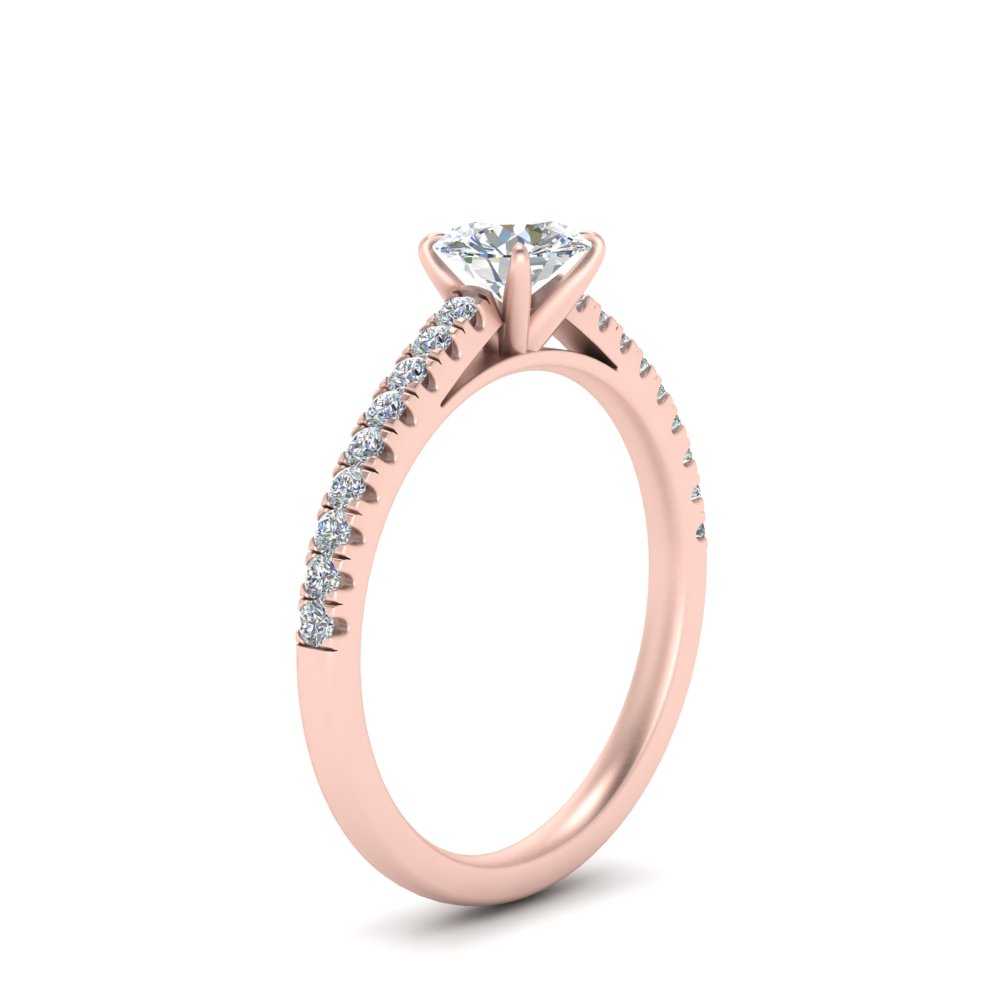 Lab diamond U Prong Engagement Rings 14K Gold