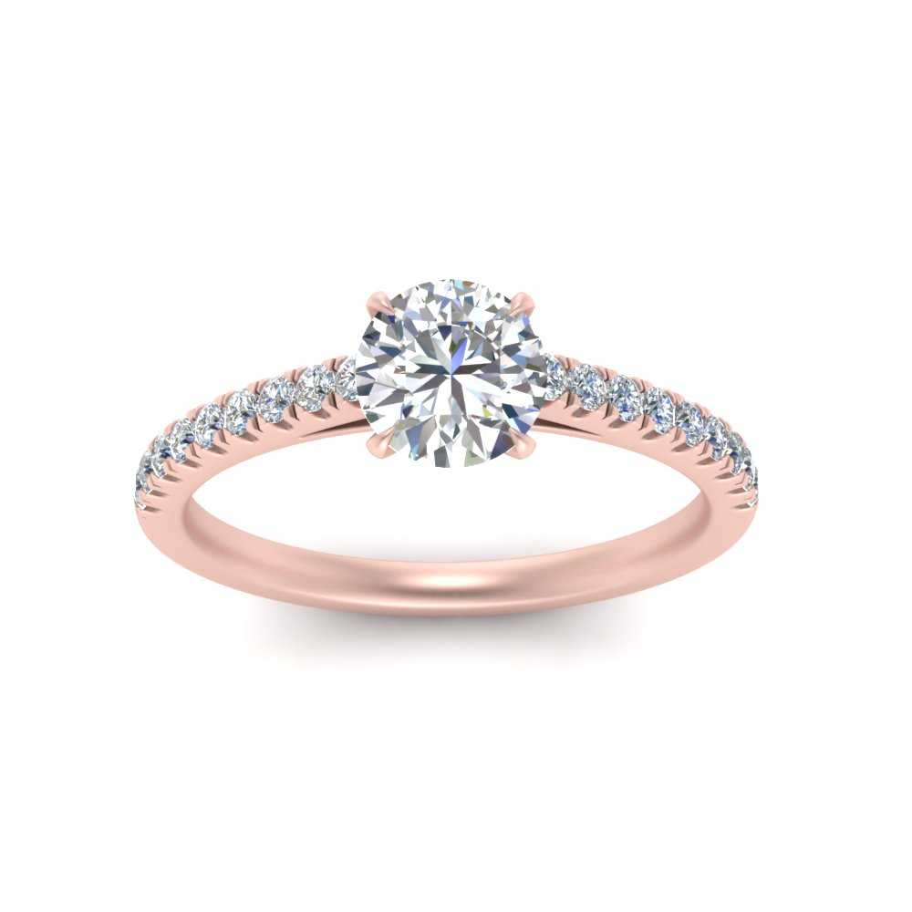 Lab diamond U Prong Engagement Rings 14K Gold