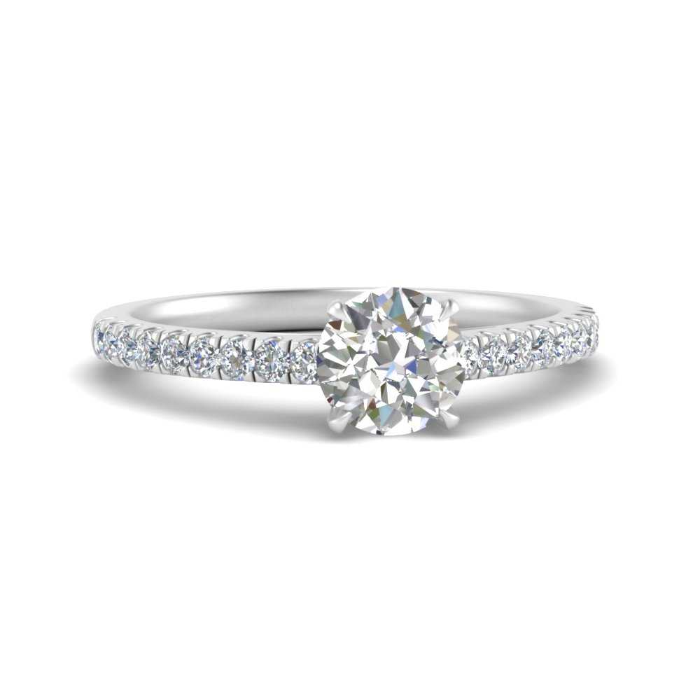 Lab diamond U Prong Engagement Rings 14K Gold