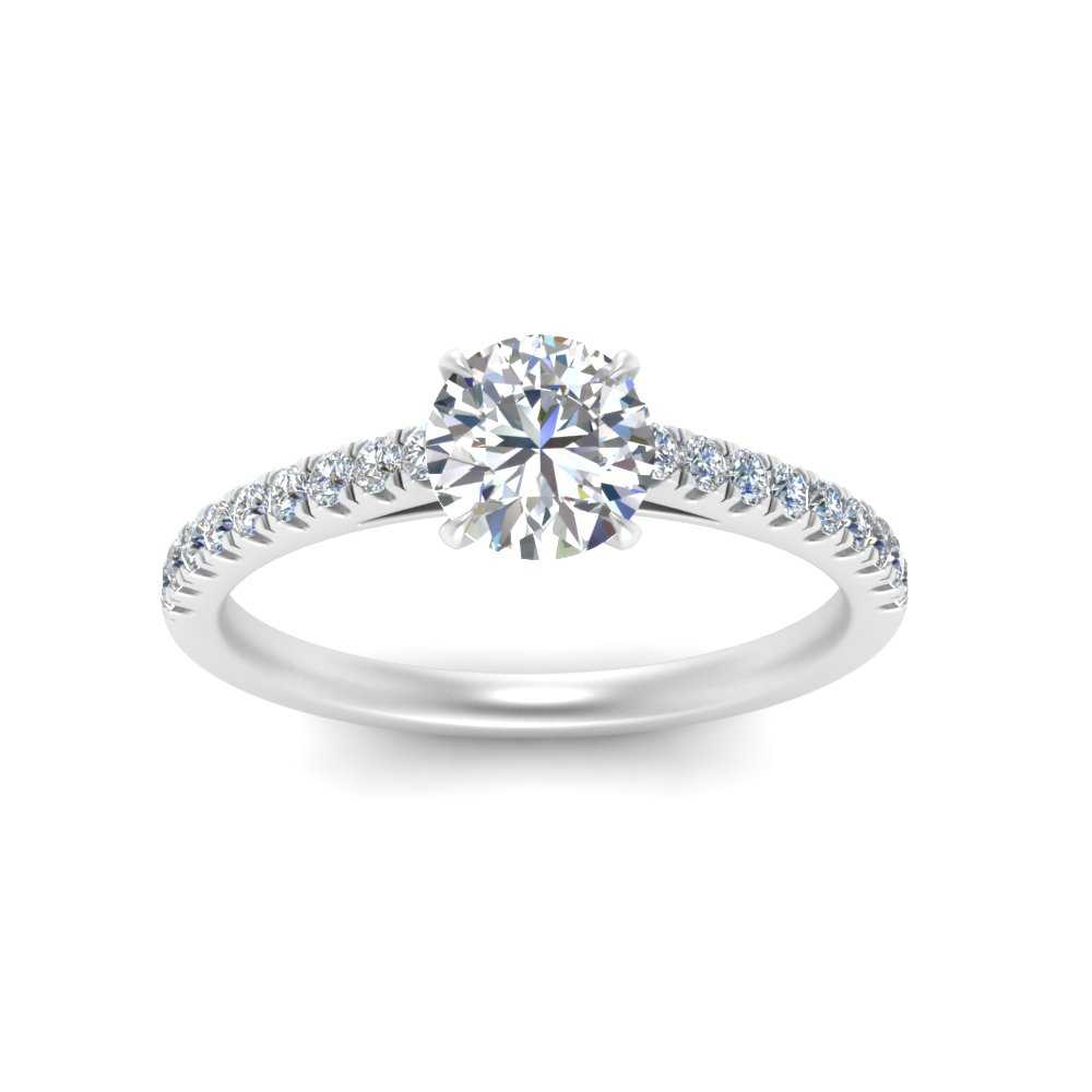 Lab diamond U Prong Engagement Rings 14K Gold