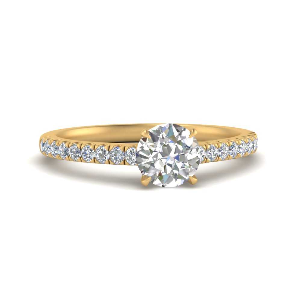 Lab diamond U Prong Engagement Rings 14K Gold