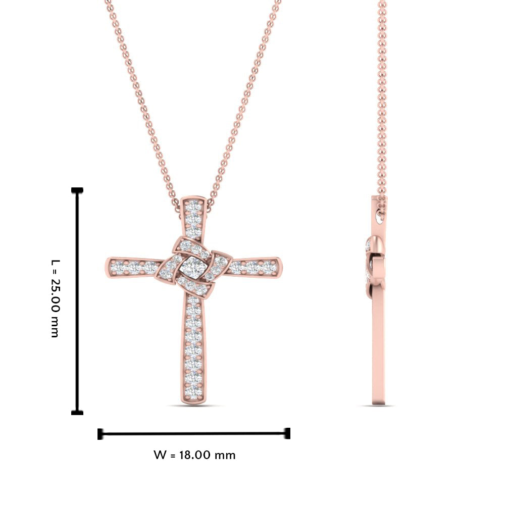Unique Lab Diamond Cross Pendant For Women