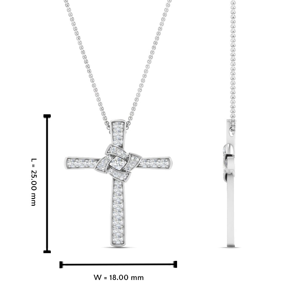 Unique Lab Diamond Cross Pendant For Women