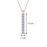 Load image into Gallery viewer, 1.05 Ctw Princess Cut Lab Diamond Bar Necklace 14K Gold
