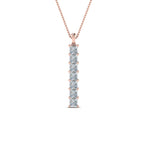 Load image into Gallery viewer, 1.05 Ctw Princess Cut Lab Diamond Bar Necklace 14K Gold
